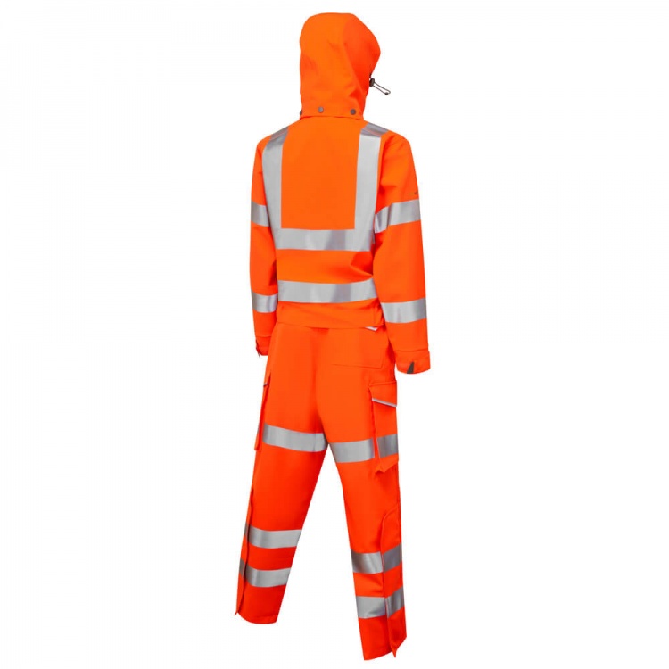 Leo Workwear HONEYCHURCH CVL03-O ISO 20471 Class 3 EcoViz Women's 2-Part Stretch RIS-3279-TOM Coverall Orange